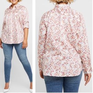 Ralph Lauren Jamelko Floral Bloom Sateen Cotton Button‎ Down Blouse Size Small
